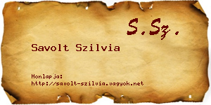 Savolt Szilvia névjegykártya